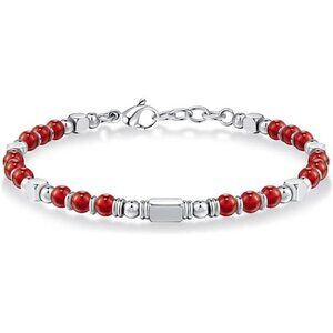 Bracelets for Women Silver & Red
